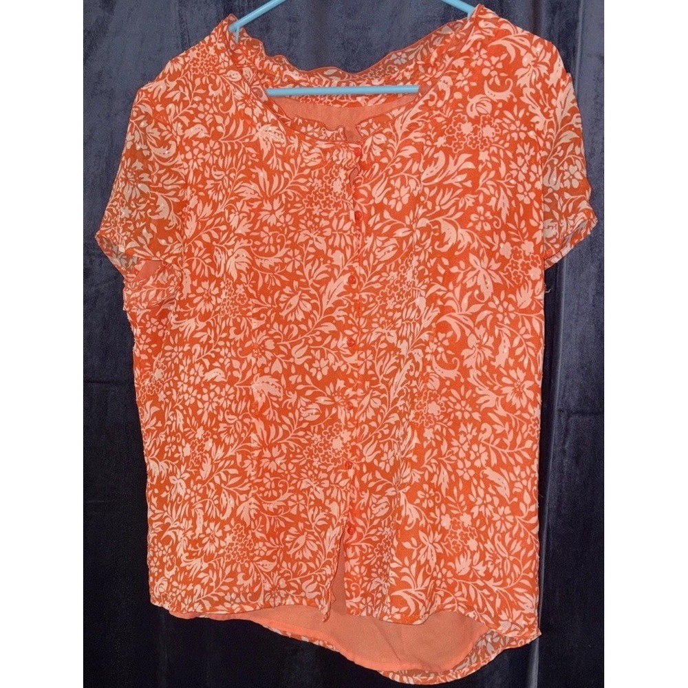 Cold Water Creek Orange Blouse